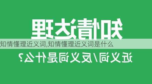 知情懂理近义词,知情懂理近义词是什么