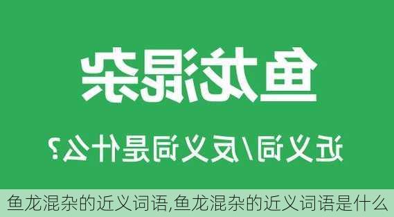 鱼龙混杂的近义词语,鱼龙混杂的近义词语是什么