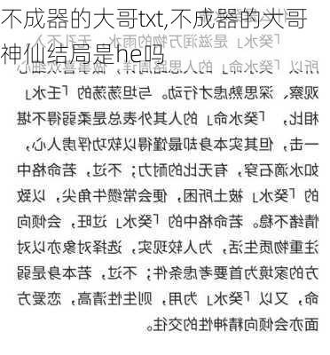 不成器的大哥txt,不成器的大哥神仙结局是he吗