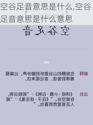 空谷足音意思是什么,空谷足音意思是什么意思