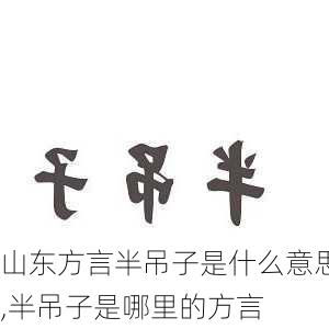 山东方言半吊子是什么意思,半吊子是哪里的方言