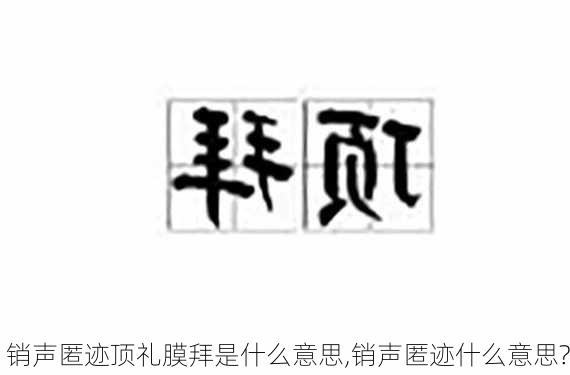 销声匿迹顶礼膜拜是什么意思,销声匿迹什么意思?