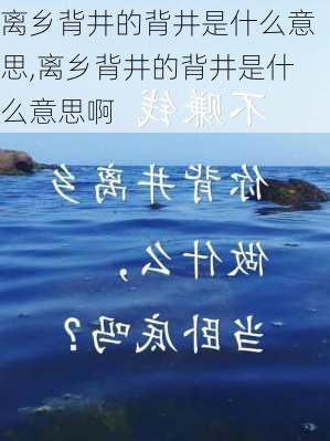 离乡背井的背井是什么意思,离乡背井的背井是什么意思啊