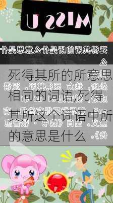 死得其所的所意思相同的词语,死得其所这个词语中所的意思是什么