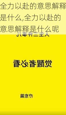 全力以赴的意思解释是什么,全力以赴的意思解释是什么呢