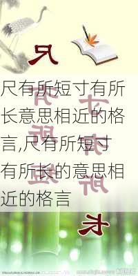 尺有所短寸有所长意思相近的格言,尺有所短寸有所长的意思相近的格言