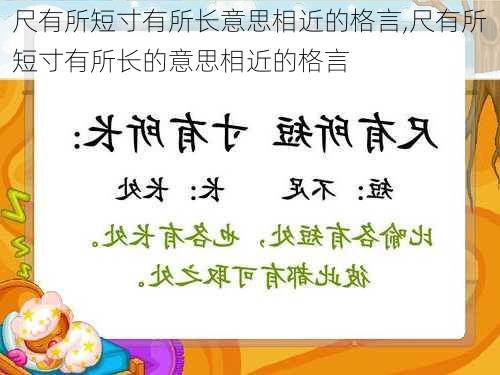 尺有所短寸有所长意思相近的格言,尺有所短寸有所长的意思相近的格言