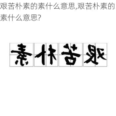 艰苦朴素的素什么意思,艰苦朴素的素什么意思?