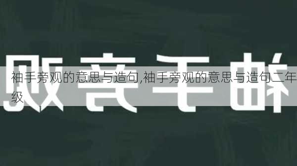 袖手旁观的意思与造句,袖手旁观的意思与造句二年级