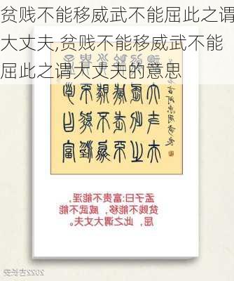 贫贱不能移威武不能屈此之谓大丈夫,贫贱不能移威武不能屈此之谓大丈夫的意思