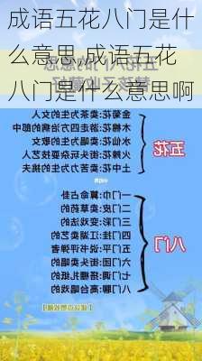 成语五花八门是什么意思,成语五花八门是什么意思啊