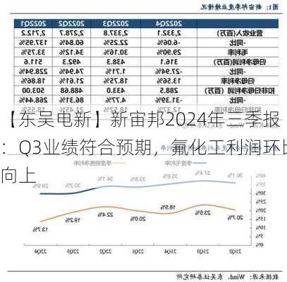 【东吴电新】新宙邦2024年三季报：Q3业绩符合预期，氟化工利润环比向上