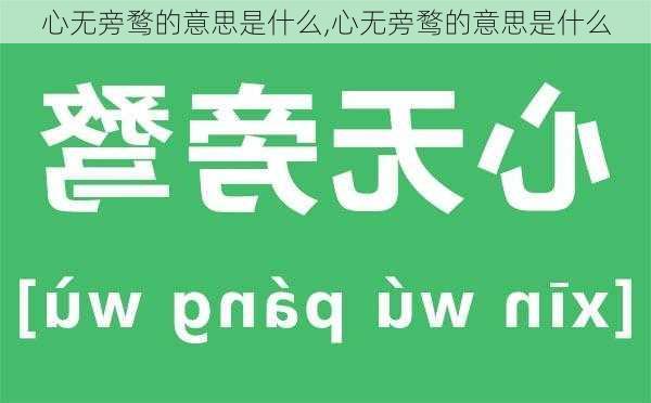 心无旁鹜的意思是什么,心无旁鹜的意思是什么