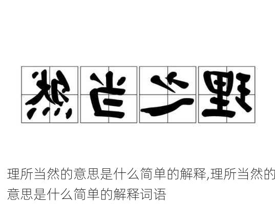 理所当然的意思是什么简单的解释,理所当然的意思是什么简单的解释词语