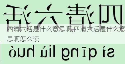 四清六活是什么意思啊,四清六活是什么意思啊怎么读