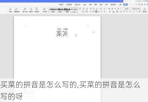 买菜的拼音是怎么写的,买菜的拼音是怎么写的呀