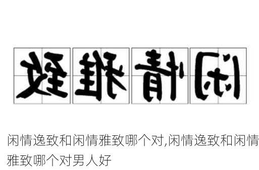 闲情逸致和闲情雅致哪个对,闲情逸致和闲情雅致哪个对男人好