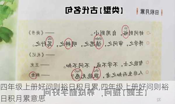 四年级上册好问则裕日积月累,四年级上册好问则裕日积月累意思