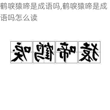 鹤唳猿啼是成语吗,鹤唳猿啼是成语吗怎么读