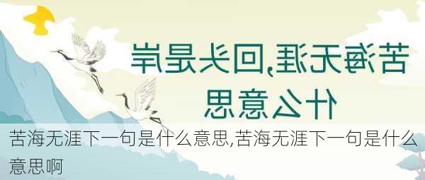 苦海无涯下一句是什么意思,苦海无涯下一句是什么意思啊