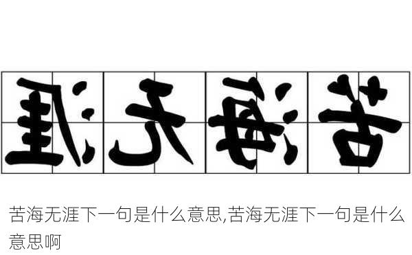 苦海无涯下一句是什么意思,苦海无涯下一句是什么意思啊