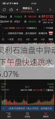 贝利石油盘中异动 下午盘快速跳水5.07%