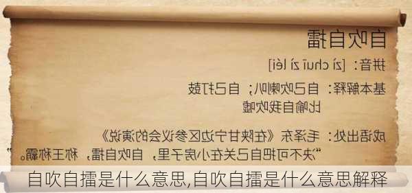 自吹自擂是什么意思,自吹自擂是什么意思解释