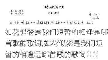 如花似梦是我们短暂的相逢是哪首歌的歌词,如花似梦是我们短暂的相逢是哪首歌的歌词