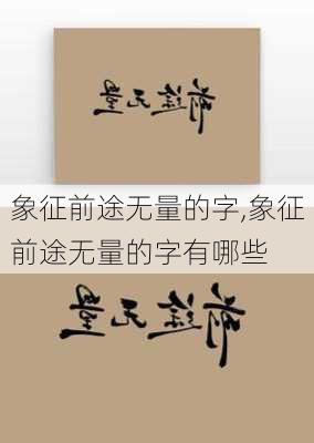 象征前途无量的字,象征前途无量的字有哪些