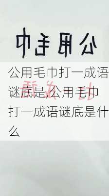 公用毛巾打一成语谜底是,公用毛巾打一成语谜底是什么