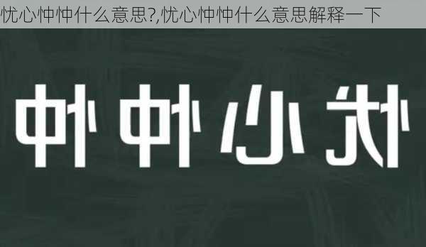 忧心忡忡什么意思?,忧心忡忡什么意思解释一下