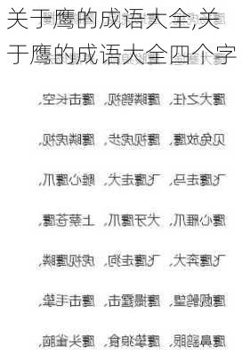 关于鹰的成语大全,关于鹰的成语大全四个字