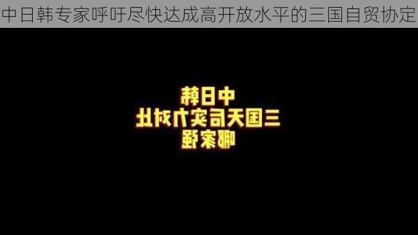 中日韩专家呼吁尽快达成高开放水平的三国自贸协定