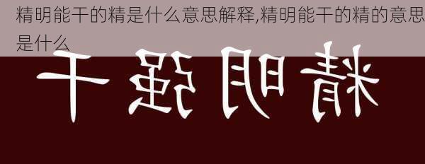 精明能干的精是什么意思解释,精明能干的精的意思是什么