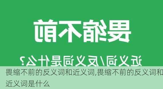 畏缩不前的反义词和近义词,畏缩不前的反义词和近义词是什么