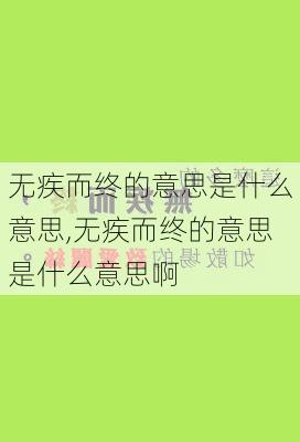 无疾而终的意思是什么意思,无疾而终的意思是什么意思啊