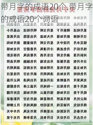 带月字的成语20个,带月字的成语20个词语