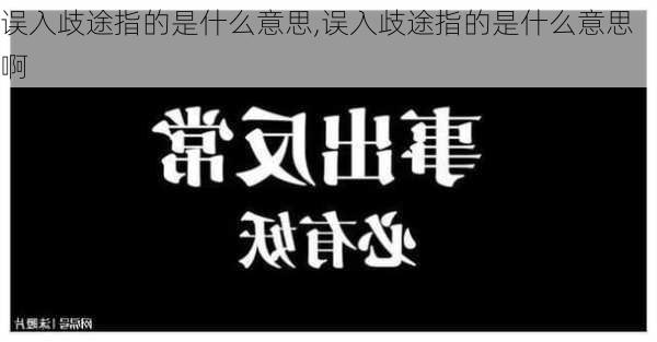 误入歧途指的是什么意思,误入歧途指的是什么意思啊