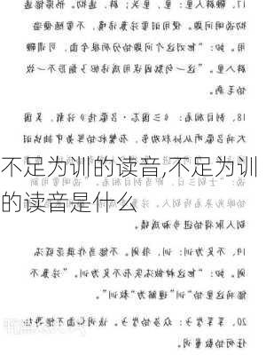 不足为训的读音,不足为训的读音是什么