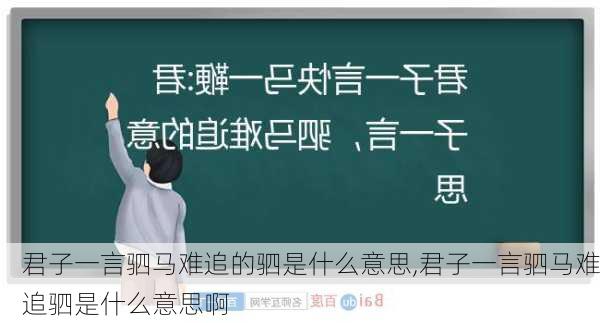 君子一言驷马难追的驷是什么意思,君子一言驷马难追驷是什么意思啊