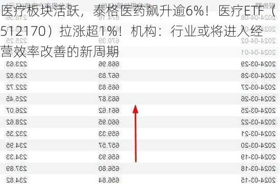 医疗板块活跃，泰格医药飙升逾6%！医疗ETF（512170）拉涨超1%！机构：行业或将进入经营效率改善的新周期