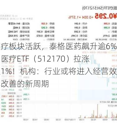 医疗板块活跃，泰格医药飙升逾6%！医疗ETF（512170）拉涨超1%！机构：行业或将进入经营效率改善的新周期