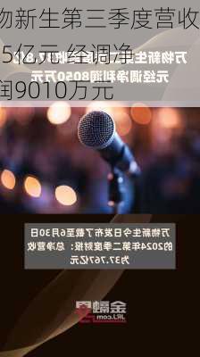 万物新生第三季度营收40.5亿元 经调净利润9010万元