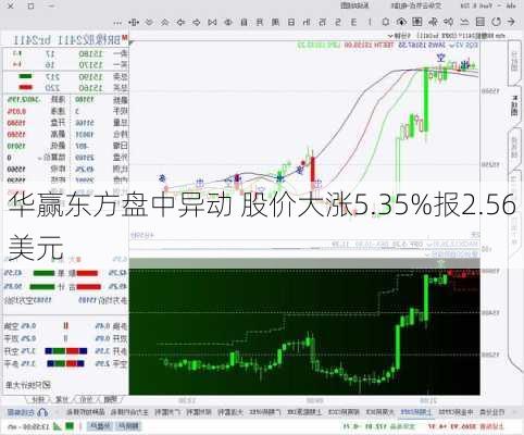 华赢东方盘中异动 股价大涨5.35%报2.56美元