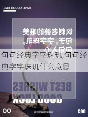 句句经典字字珠玑,句句经典字字珠玑什么意思