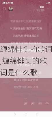 缠绵悱恻的歌词,缠绵悱恻的歌词是什么歌