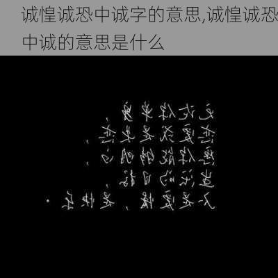 诚惶诚恐中诚字的意思,诚惶诚恐中诚的意思是什么