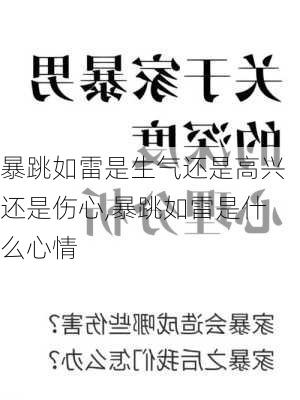 暴跳如雷是生气还是高兴还是伤心,暴跳如雷是什么心情