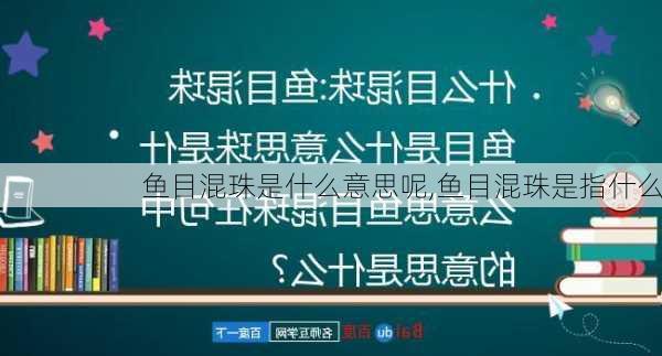 鱼目混珠是什么意思呢,鱼目混珠是指什么