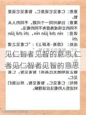 见仁智者见智的意思,仁者见仁智者见智的意思